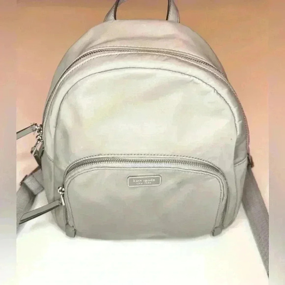 Kate Spade Dawn Medium Nylon Backpack Soft Taupe WKRU5913 Grey